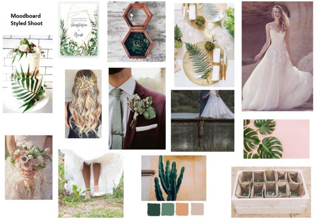 moodboard voor styled wedding shoot