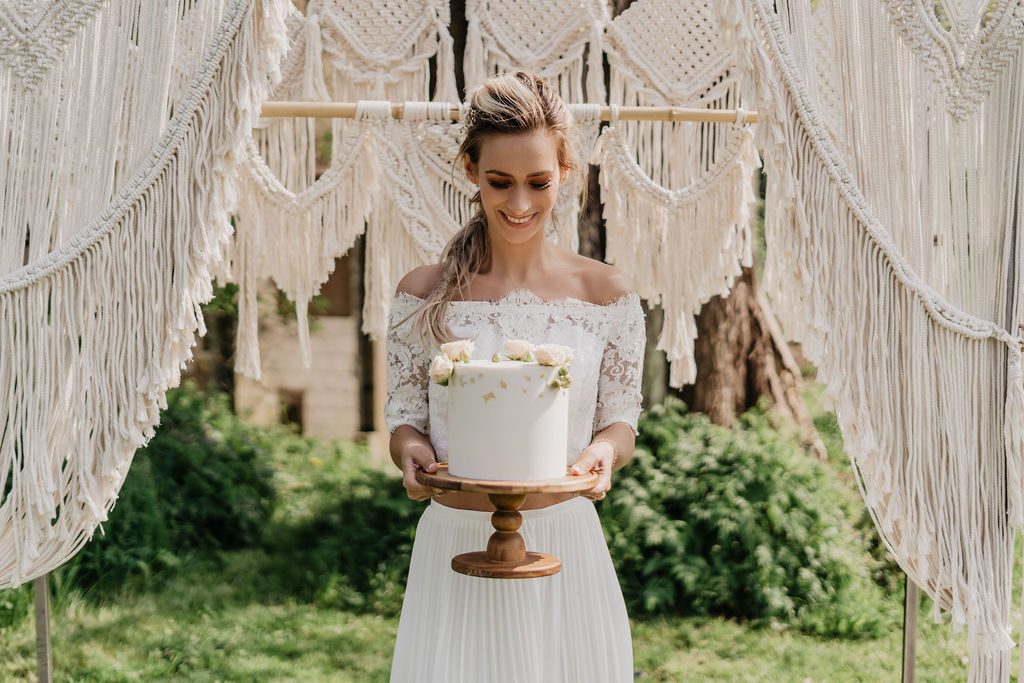 Macrame backdrop voor diy decoratie