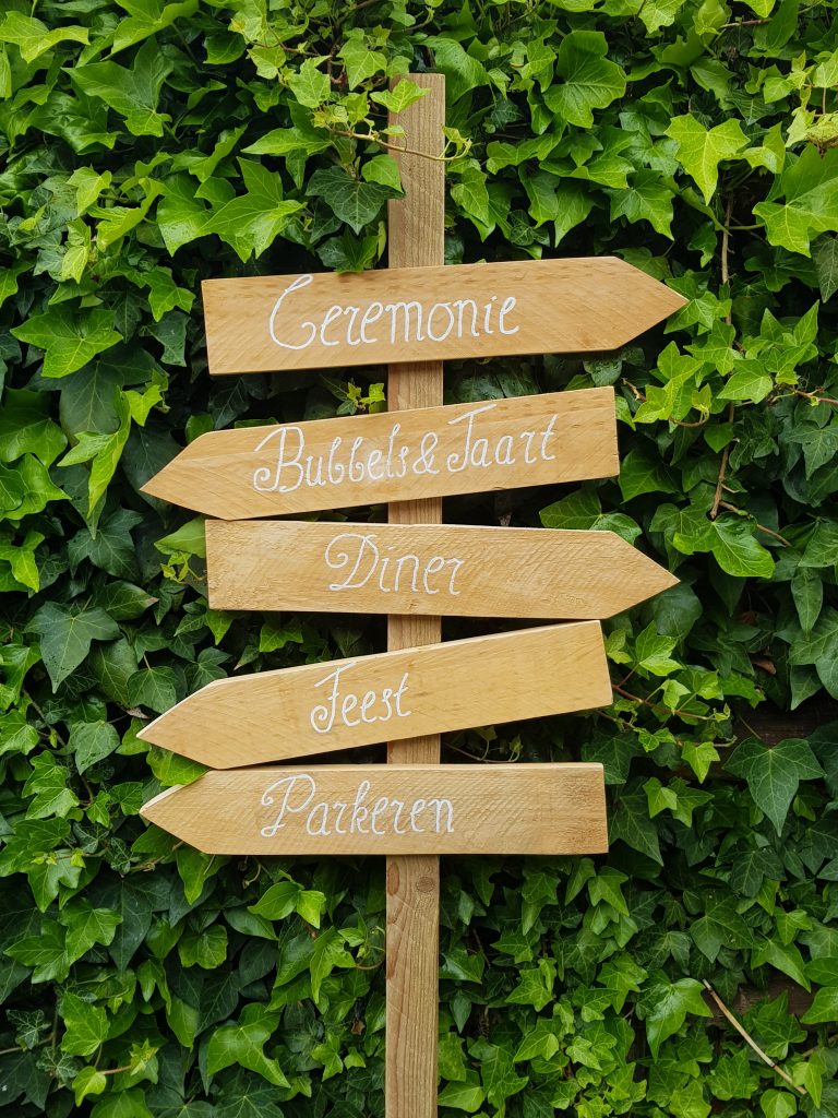 diy bewegwijzering bruiloft